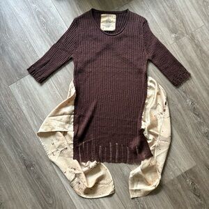 Brown Knit Top
